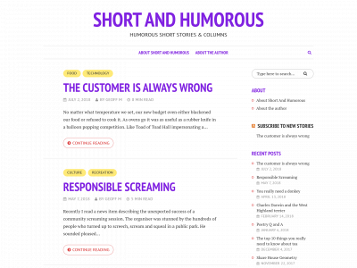 shortandhumorous.com snapshot