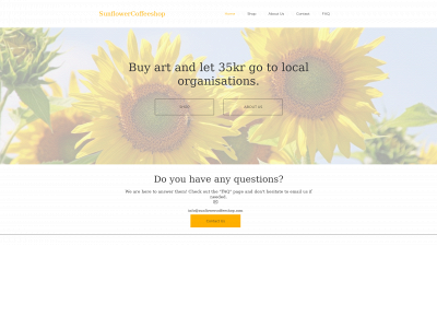 sunflowercoffeeshop.com snapshot