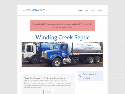 windingcreekseptic.com snapshot