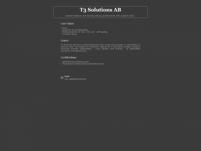 t3solutions.se snapshot