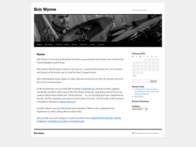 bobwynnedrums.com snapshot