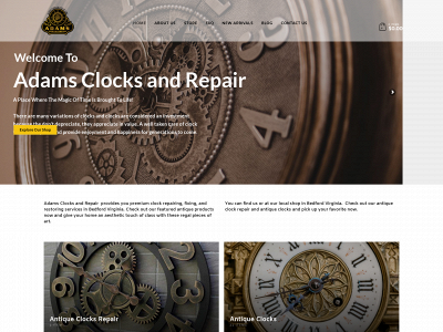 adamsclocksandrepair.com snapshot