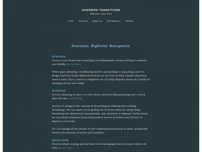 songbirdtransitions.com snapshot
