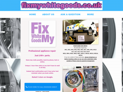 fixmywhitegoods.co.uk snapshot