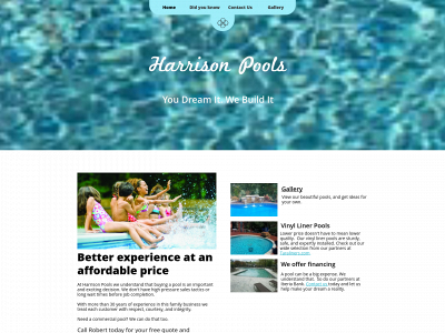 harrisonpools.com snapshot
