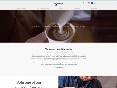 gramoscoffee.com snapshot