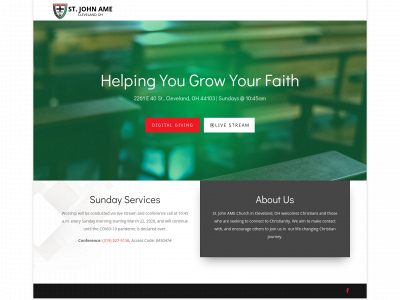 stjohnamechurchcle.org snapshot