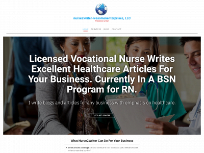 nurse2writer-wessmanenterprises.com snapshot