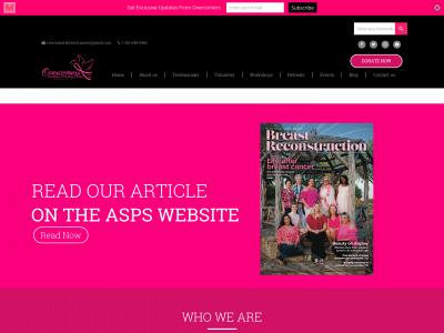 overcomersbreastcancer.com snapshot