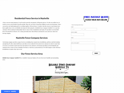 www.reliablefencenashville.com snapshot