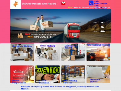 starwaypackersandmovers.com snapshot
