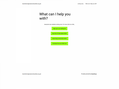 transforminglocalcommunities.org.uk snapshot