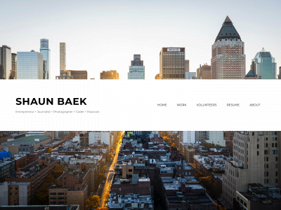 www.shaunbaek.com snapshot