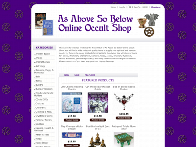 asabovesobelowonlineoccultshop.com snapshot