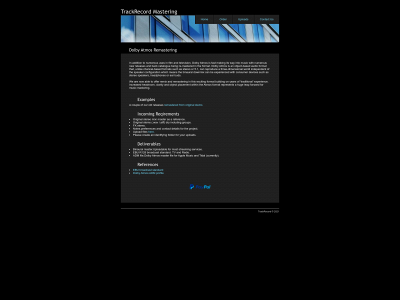 trackrecordmastering.com snapshot