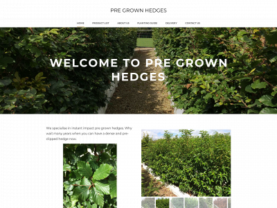 www.pregrownhedges.co.uk snapshot