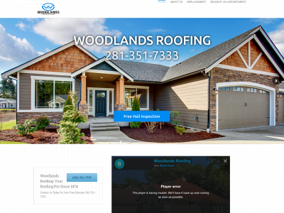 woodlandsroofing.com snapshot