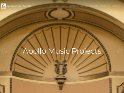 apollomusicprojects.org snapshot