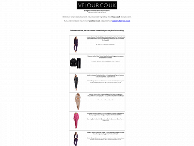 velour.co.uk snapshot