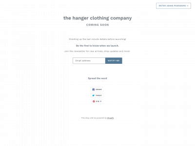 hangerclothingcompany.com snapshot