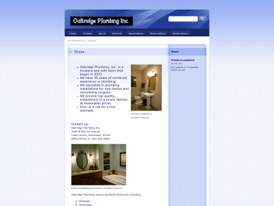 oakridgeplumbinginc.com snapshot