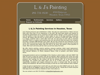 ljpaintinghouston.com snapshot