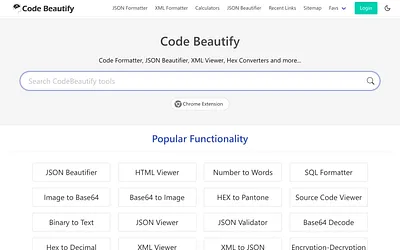 codebeautify.org snapshot