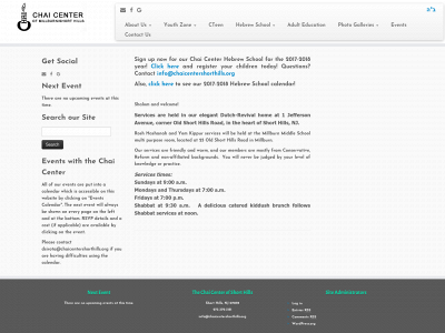 chaicentershorthills.org snapshot