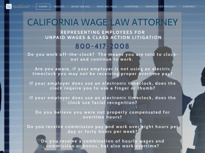 www.californiawagelawattorney.com snapshot