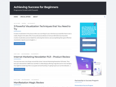 achievingsuccessforbeginners.com snapshot