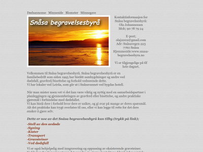 snasa-begravelsesbyra.no snapshot