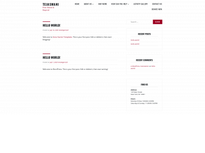 tejaswani.org snapshot