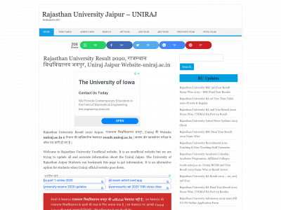 rajasthanuniversity.in snapshot
