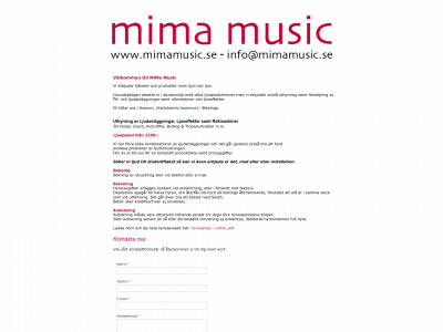 mimamusic.se snapshot