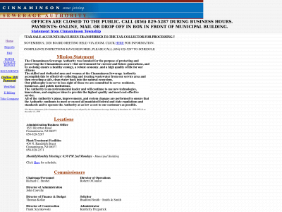 cinnaminsonsewerage.org snapshot