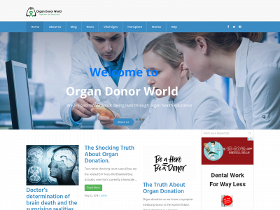 organdonorworld.com snapshot