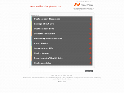 seekhealthandhappiness.com snapshot