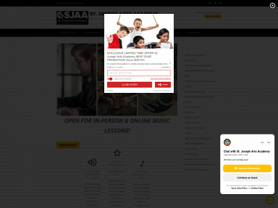 stjosephartsacademy.com snapshot