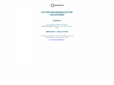 acvtbe-ineoszandvliet.be snapshot