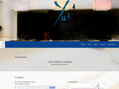 yuirestaurant.com snapshot
