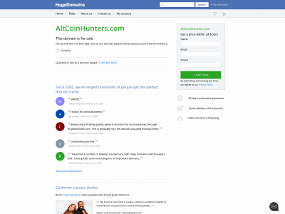 altcoinhunters.com snapshot