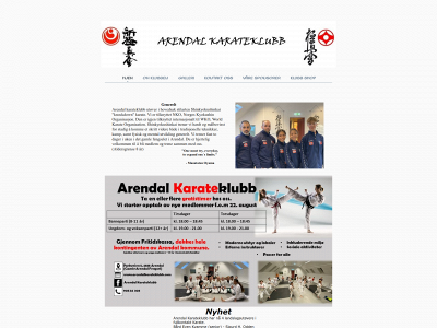 arendalkarateklubb.com snapshot