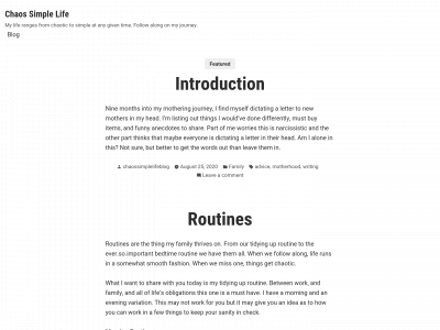 chaossimplelife.com snapshot