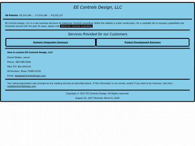 eecontrolsdesign.com snapshot