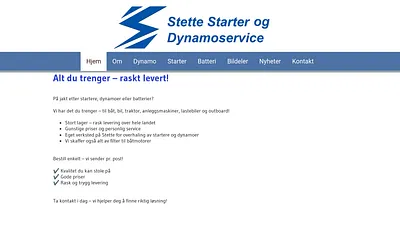 stettestarterogdynamo.no snapshot