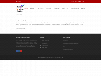fairfaxchoralsociety.org snapshot