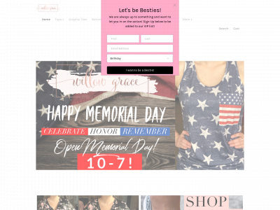 www.willowgraceboutique.com snapshot