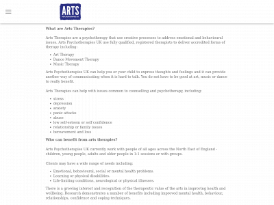 artstherapiesuk.org snapshot