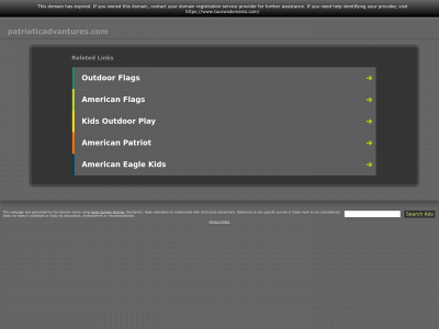 patrioticadvantures.com snapshot
