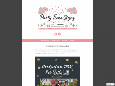 partytimesignseastbay.com snapshot